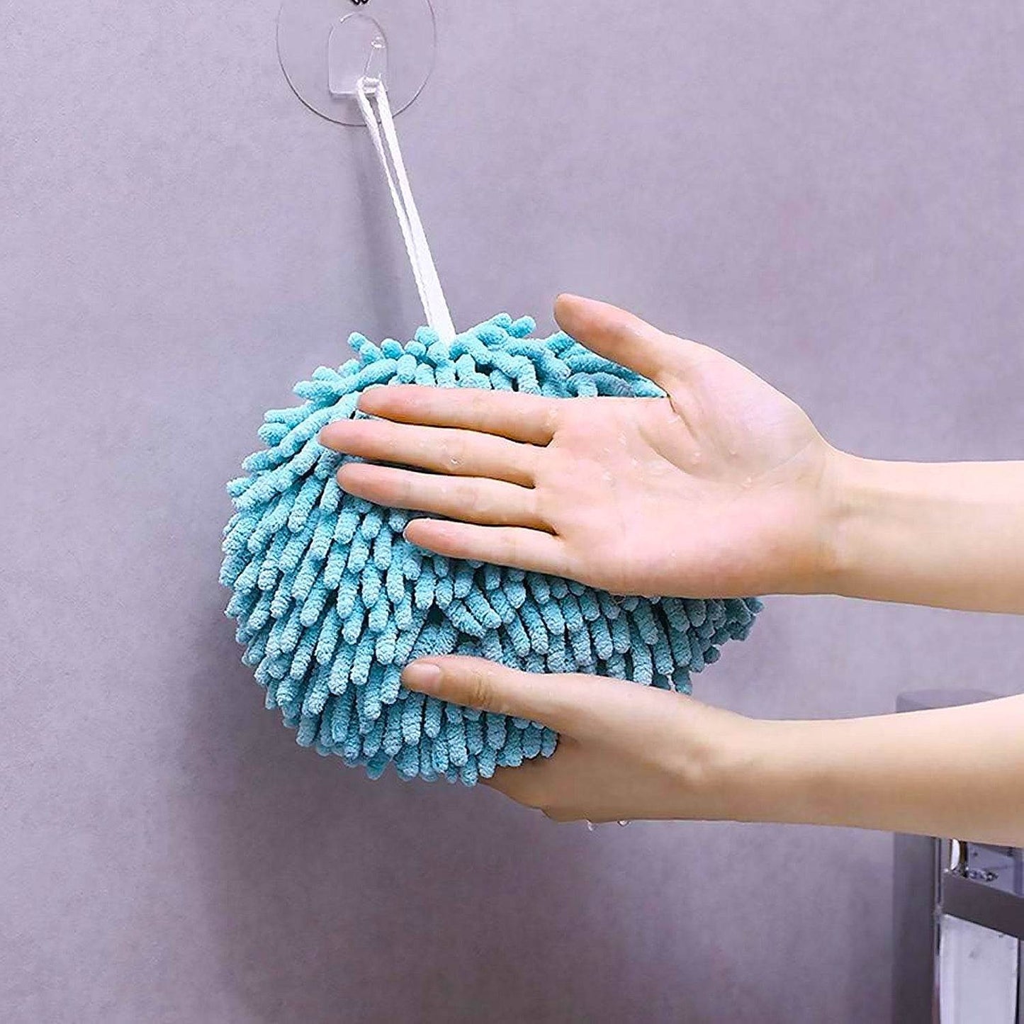Hand Towels for Bathroom, Kitchen Hand Towel Hand Dry Towels Absorbent Soft Hanging Hand Bath Towels Microfiber Plush Chenille Hand Towel Ball Machine Washable Bathroom with Loop (1 Pc) - infinityexculsivestore.com