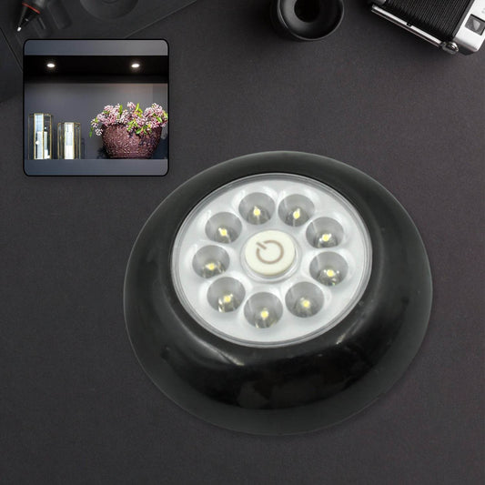 9 LED Touch Light Closet Light Battery Powered Stick-on Anywhere Puck Lights with New Strong Adhesive for Cabinet, Stair, Bedroom, Kitchen Night Light Stick Tap Night ( Battery Not Included / 1 Pc ) - infinityexculsivestore.com