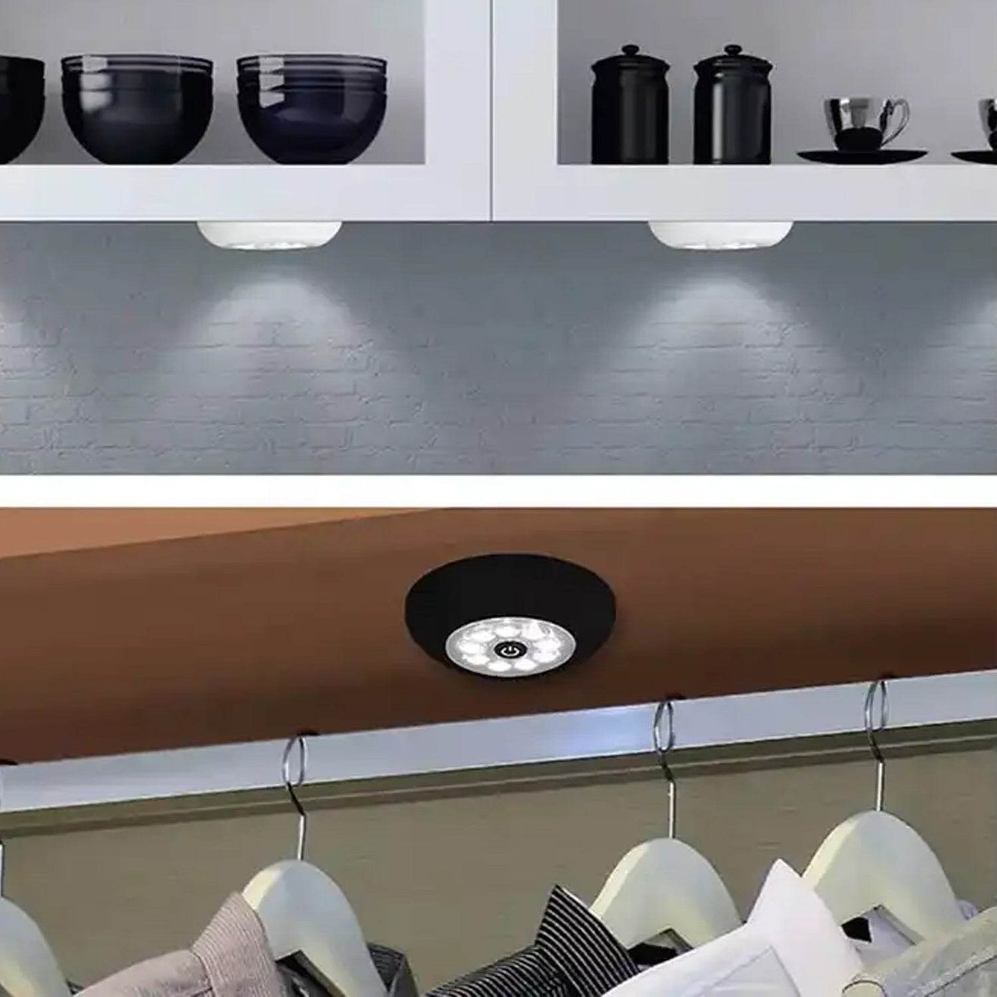 9 LED Touch Light Closet Light Battery Powered Stick-on Anywhere Puck Lights with New Strong Adhesive for Cabinet, Stair, Bedroom, Kitchen Night Light Stick Tap Night ( Battery Not Included / 1 Pc ) - infinityexculsivestore.com