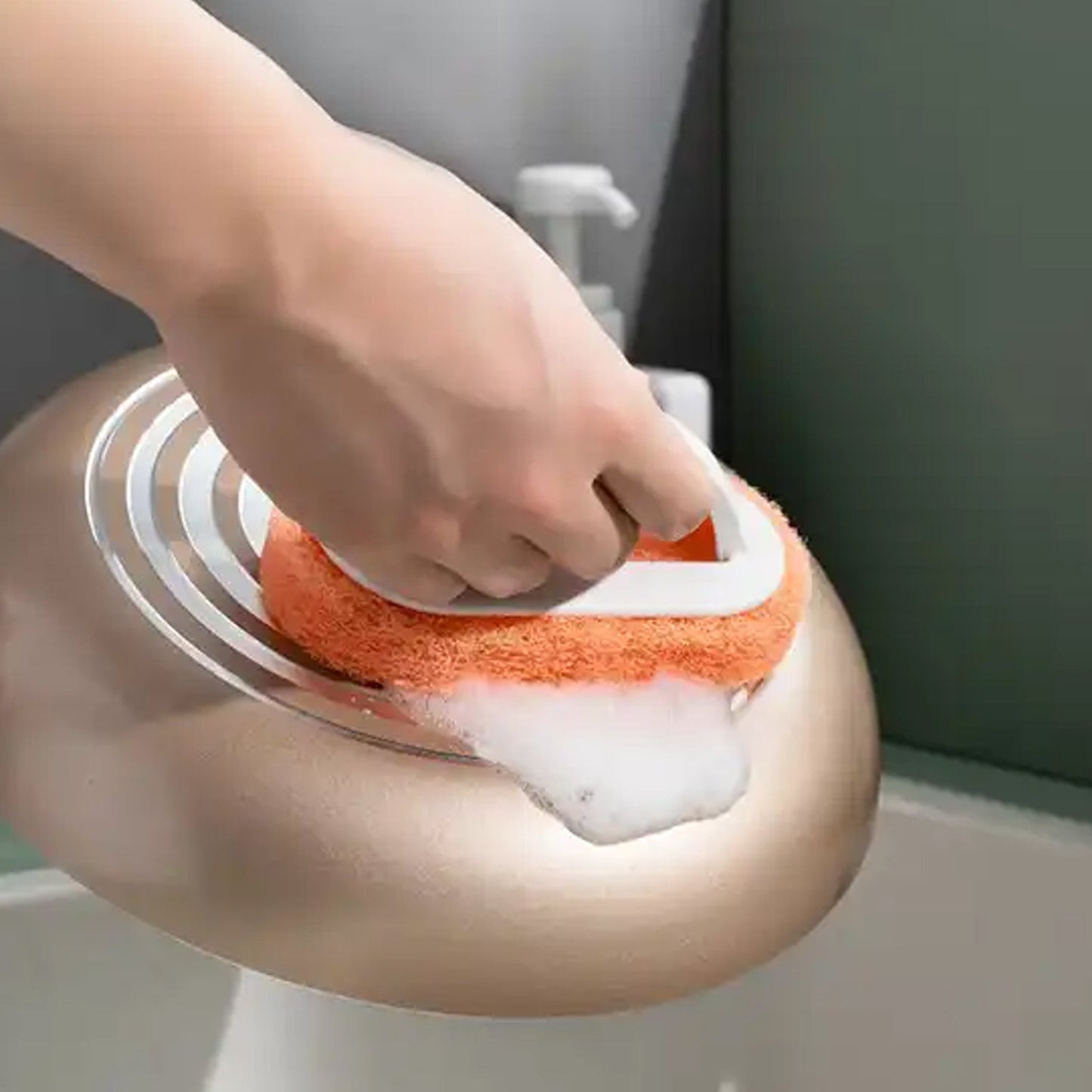 Sponge Kitchen Pot Brush With Handle Reusable And Washable Eraser Cleaner Removal Tool Sink Pot Dish Scrubber Bathroom Decontamination Cleaning Brush Glass Stove Top Cleaners Daily (1 Pc) - infinityexculsivestore.com