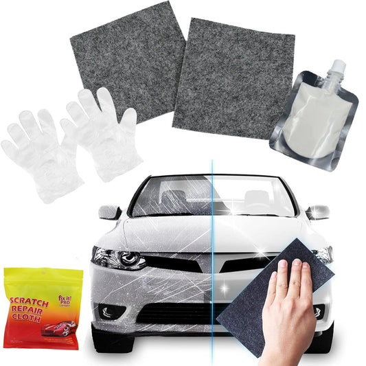 Nano Magic Car Scratch Remover Cloth, Multipurpose Scratch Repair Cloth, Cloth for Car Paint Scratch Repair, Easy to Repair Slight Scratches on the Surface Polishing Repeatable Use for All Kinds of Car (45 ML Repair Solution, 2 Gloves, 2 nano Cloth) - infinityexculsivestore.com