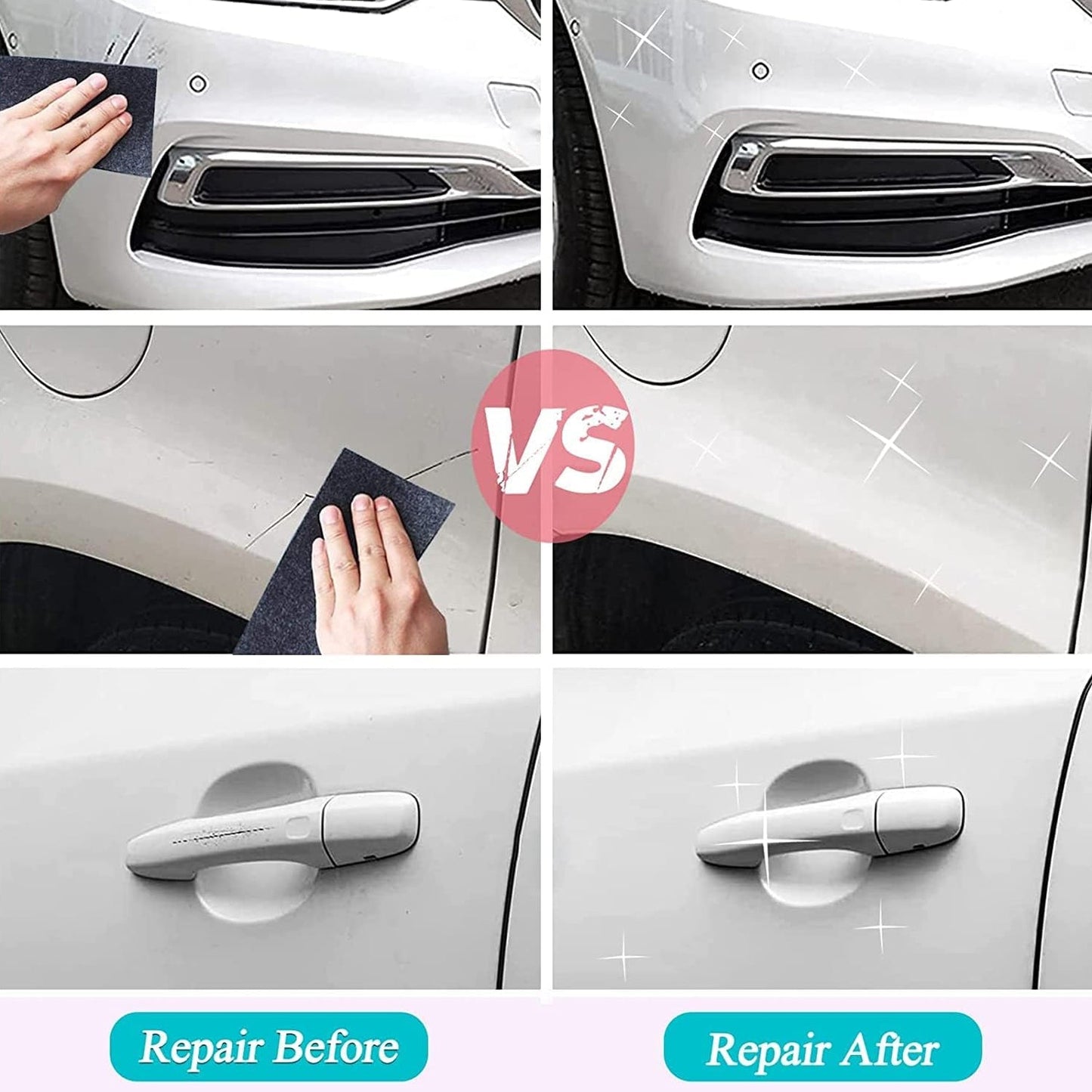 Nano Magic Car Scratch Remover Cloth, Multipurpose Scratch Repair Cloth, Cloth for Car Paint Scratch Repair, Easy to Repair Slight Scratches on the Surface Polishing Repeatable Use for All Kinds of Car (45 ML Repair Solution, 2 Gloves, 2 nano Cloth) - infinityexculsivestore.com