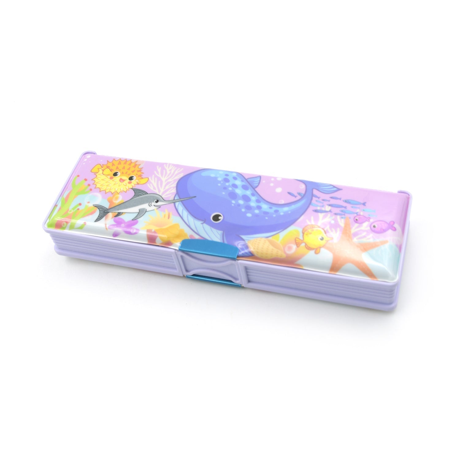 Multipurpose Compass Box, Plastic Double Deck Pencil Case with 2 Compartments, Supplies Utility Box Storage Organizer, Pencil Box for School, Cartoon Printed Pencil Case for Kids, Birthday Gift for Girls & Boys - infinityexculsivestore.com