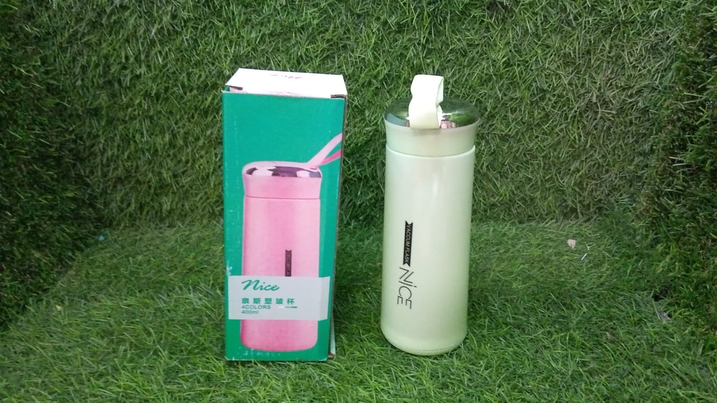 outdoor sport water bottle 400ml leak proof BPA - free for travel cold and hot water glass water bottle with daily water intake for gym and children - infinityexculsivestore.com