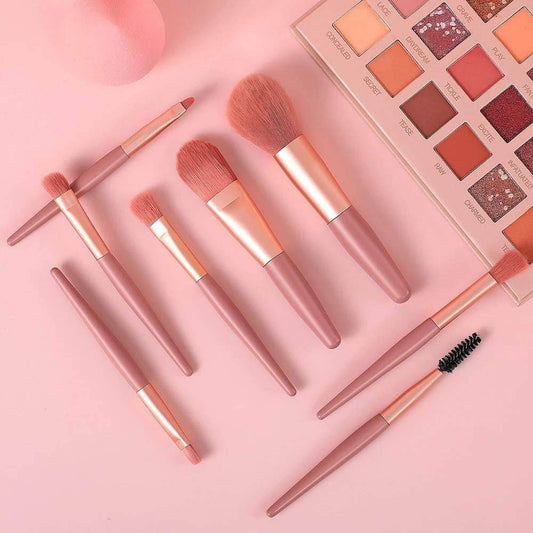 8 PCS Mini Makeup Brush Set with Case, Portable Foundation Brush Kit Travel, Premium Synthetic Bristles Cosmetic Brush Set for Powder Blending Blush Eyeshadow Lipstick (Mix Color 8 Pcs Set) - infinityexculsivestore.com