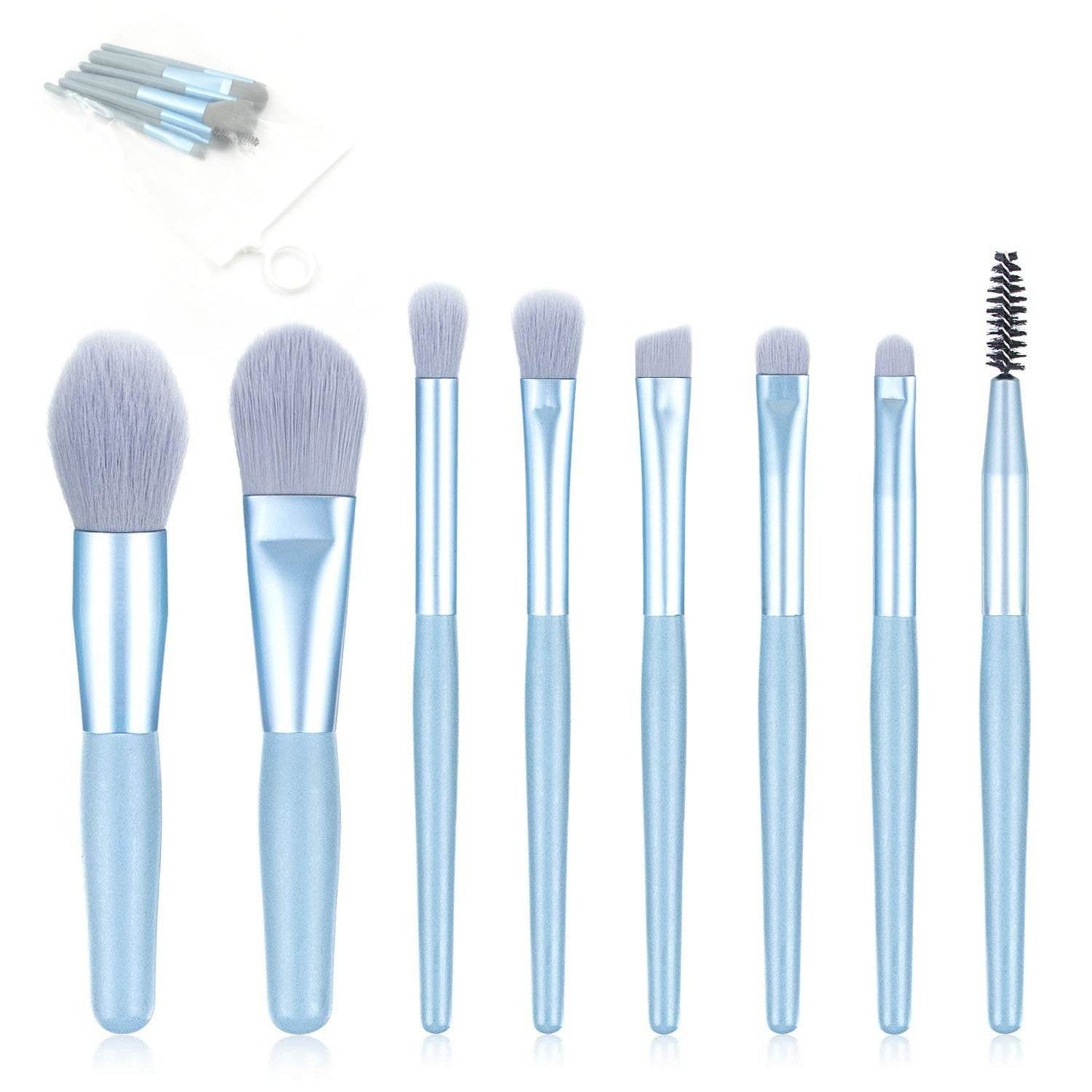 8 PCS Mini Makeup Brush Set with Case, Portable Foundation Brush Kit Travel, Premium Synthetic Bristles Cosmetic Brush Set for Powder Blending Blush Eyeshadow Lipstick (Mix Color 8 Pcs Set) - infinityexculsivestore.com
