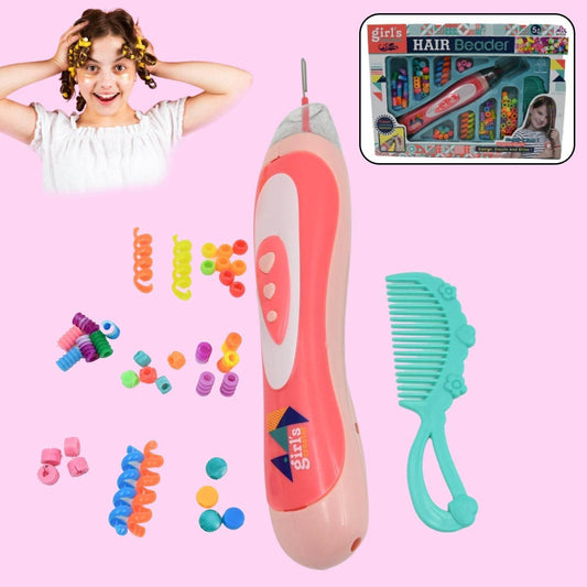 Hair Styling Clasp Clips Twisting Stringing Beads Kit for Girls, Portable Hair Braider Machine,Hairstyle Braid Kit DIY Hair Styling Tool with Comb, Rubber, Button Beads and Beads (85 Pcs Set) - infinityexculsivestore.com
