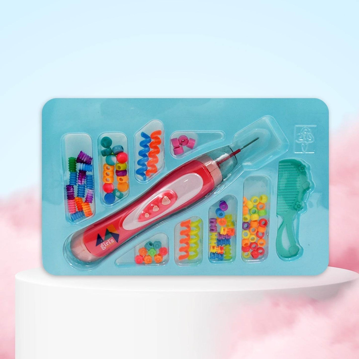 Hair Styling Clasp Clips Twisting Stringing Beads Kit for Girls, Portable Hair Braider Machine,Hairstyle Braid Kit DIY Hair Styling Tool with Comb, Rubber, Button Beads and Beads (85 Pcs Set) - infinityexculsivestore.com