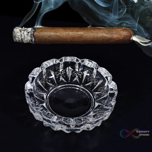 paricutin Glass Crystal Quality Cigar Cigarette Ashtray Round Tabletop for Home Office Indoor Outdoor Home Decor - infinityexculsivestore.com