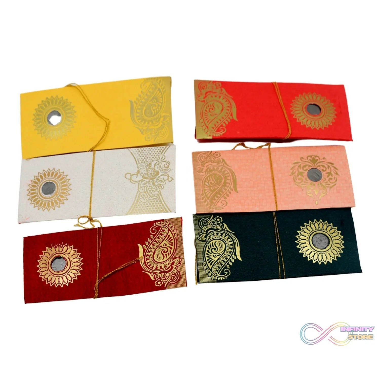 Wedding Gift Envelopes pack of 10 pcs with Coin Money Cash Gift Cover Shagun Birthday Marriage, Baby Shower, Anniversary, Money Envelope Lifafa Envelope Multicolor Premium Envelope (10 Pcs Set) - infinityexculsivestore.com