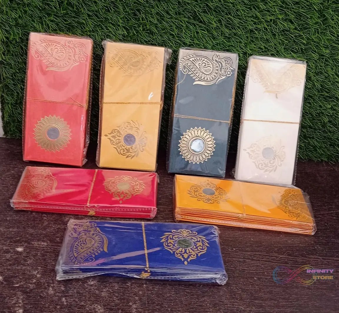 Wedding Gift Envelopes pack of 10 pcs with Coin Money Cash Gift Cover Shagun Birthday Marriage, Baby Shower, Anniversary, Money Envelope Lifafa Envelope Multicolor Premium Envelope (10 Pcs Set) - infinityexculsivestore.com
