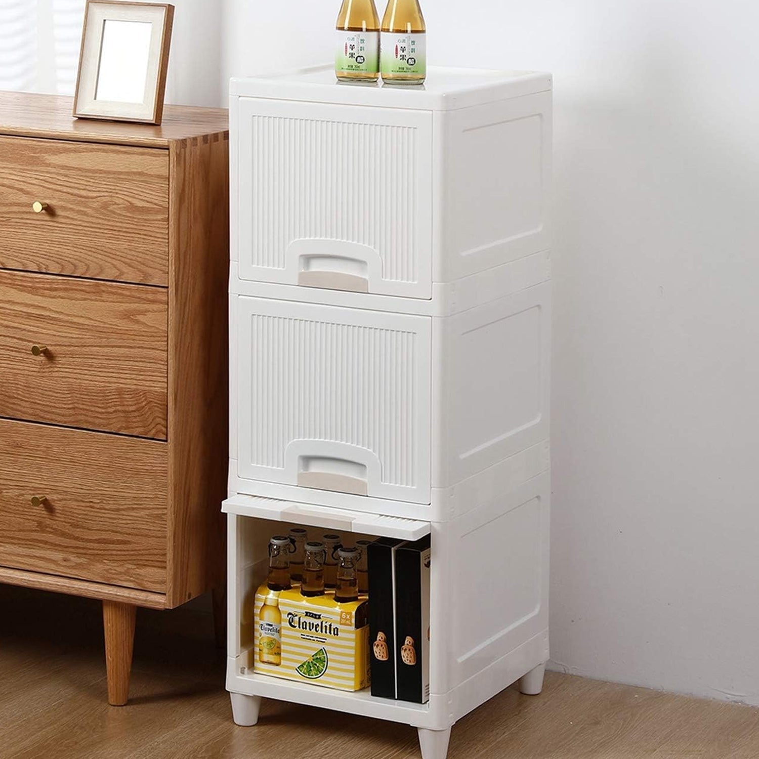 Multipurpose Storage Cabinet, Storage Solutions plastic drawers || Multi Layer Wardrobe Storage Drawers || Foldable Multipurpose Drawer Units For Kitchen, Bathroom, Bedroom, Cloth (3 Layer) - infinityexculsivestore.com