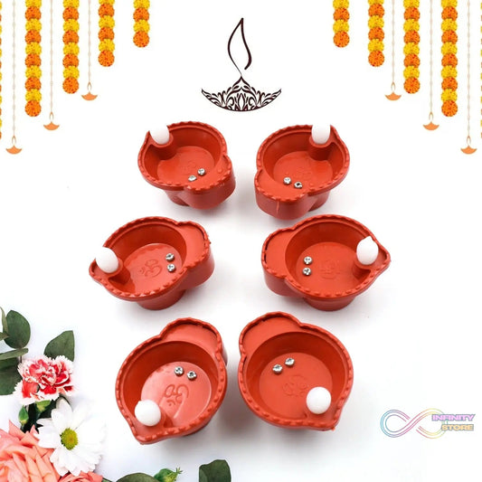 Water Sensor Diyas for Diwali Decoration | Diyas for Home Decoration| Diwali Decoration Items for Home Decor Diyas | Diwali LED Diyas Candle with Water Sensing Technology E - Diya (6Pc Set) - infinityexculsivestore.com
