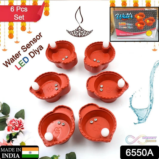 Water Sensor Diyas for Diwali Decoration | Diyas for Home Decoration| Diwali Decoration Items for Home Decor Diyas | Diwali LED Diyas Candle with Water Sensing Technology E - Diya (6Pc Set) - infinityexculsivestore.com