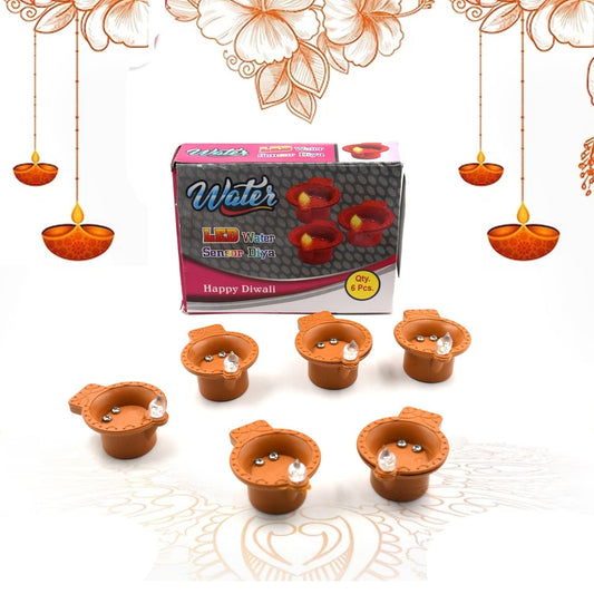 Water Sensor Diyas for Diwali Decoration | Diyas for Home Decoration| Diwali Decoration Items for Home Decor Diyas | Diwali LED Diyas Candle with Water Sensing Technology E - Diya (6Pc Set) - infinityexculsivestore.com