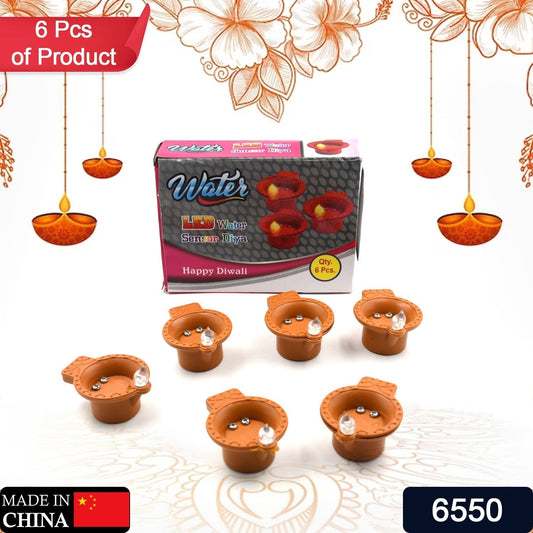 Water Sensor Diyas for Diwali Decoration | Diyas for Home Decoration| Diwali Decoration Items for Home Decor Diyas | Diwali LED Diyas Candle with Water Sensing Technology E - Diya (6Pc Set) - infinityexculsivestore.com