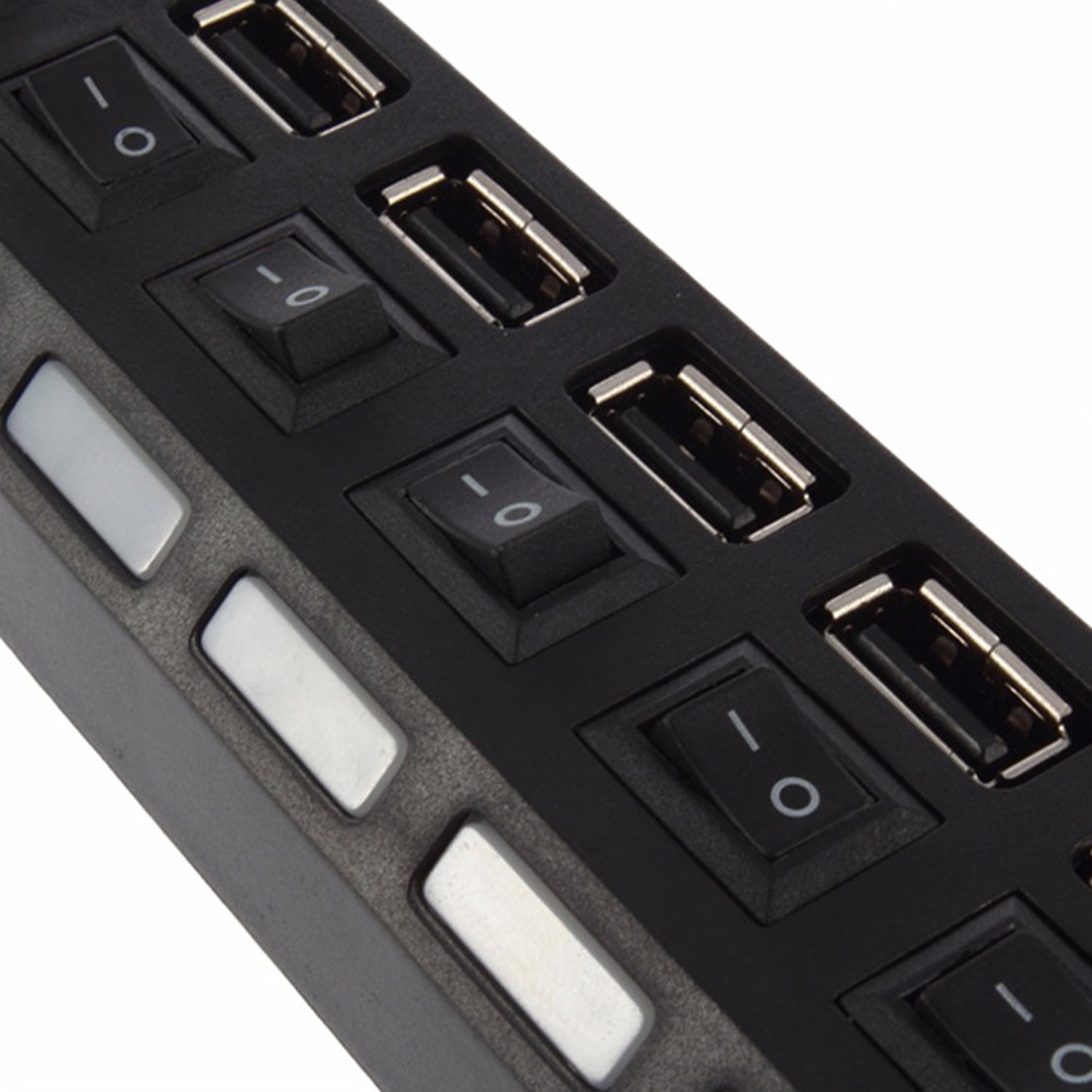 USB Splitter Multi Port USB 2.0 Hub, 7 Port with Independent On/Off Switch and LED Indicators USB A Port Data Hub, Suitable for PC Computer Keyboard Laptop Mobile HDD, Flash Drive Etc - infinityexculsivestore.com