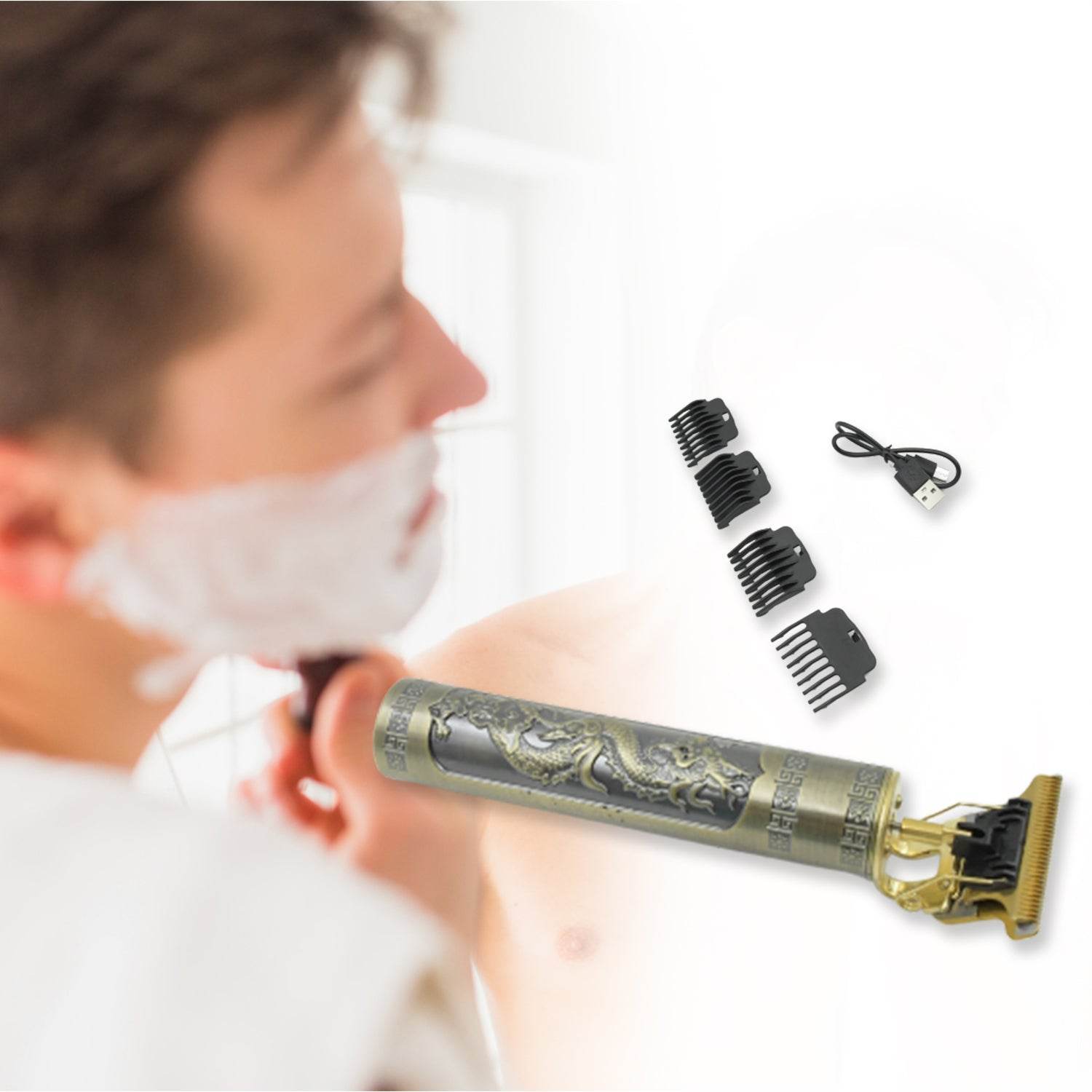 Hair Trimmer for Men Hair Style Trimmer, Professional Hair Clipper, Electric Shaving machine dry shaving for men - hair shaving and trimming beard With 4 adjustable blade clipper, Oil, Cleaning Brush - infinityexculsivestore.com