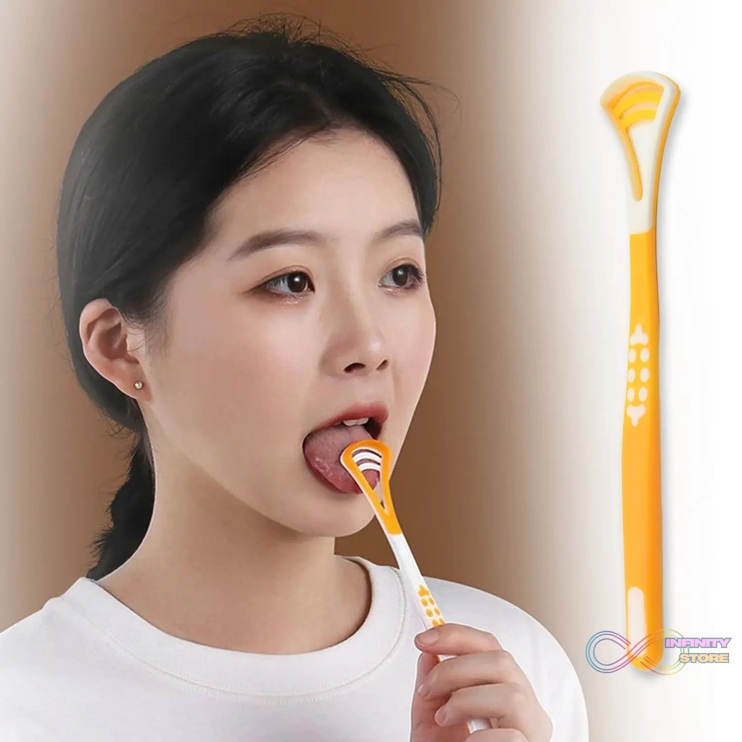 Tongue Scraper and Tongue Brush Great for Oral Care, Help Fights Bad Breath and Freshen The Breath, Tongue Cleaner for Adults and Kids, Easy to Use, Comfortable Safe and Anti - Slip Simple and Stylish Odor Removal (1 Pc) - infinityexculsivestore.com