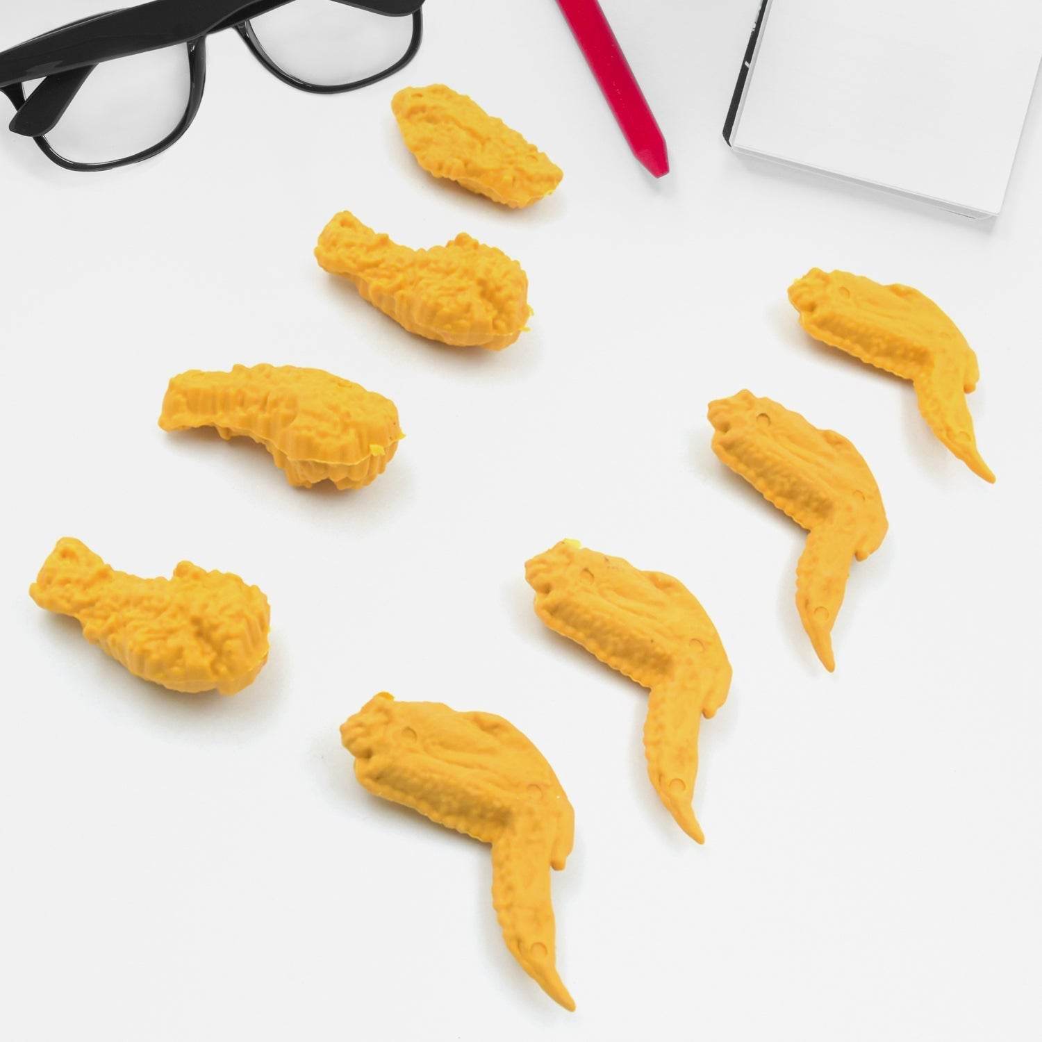 Cute Erasers, Pencil Eraser, Chicken Wings Chicken Legs Eraser Student School Supplies Gifts Chicken Rubber Drawing Small Eraser Office Accessory Fun Back to School Supplies Gifts Party Favor for Kids Adults Students (8 Pcs Set) - infinityexculsivestore.com