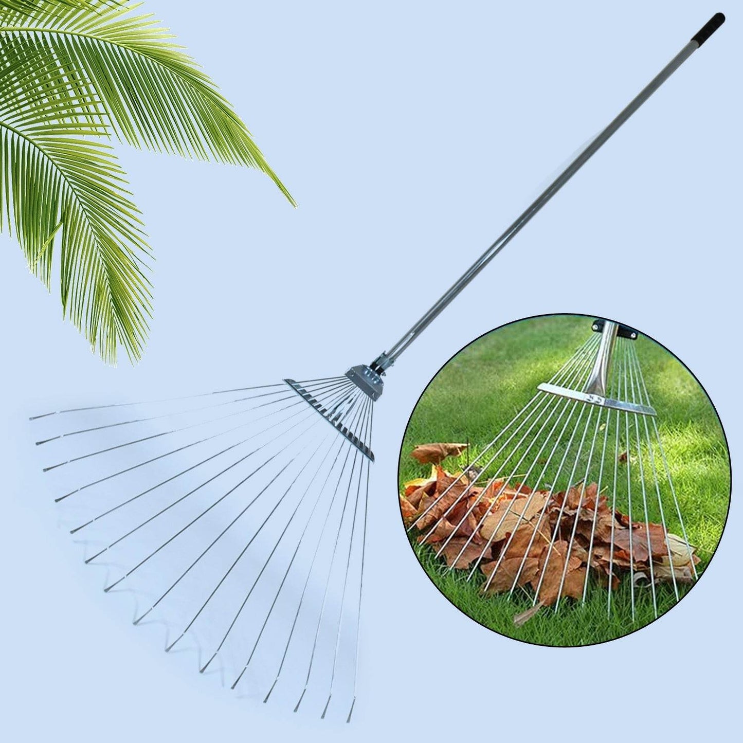 115-152 CM Rake for Gardening, Stainless Steel Telescopic Garden Rake for Quick Clean Up of Lawn and Yard, Adjustable Rake Claws Spacing Garden Broom with Long Handle for Clean Leaves (MOQ :- 12 pc) - infinityexculsivestore.com