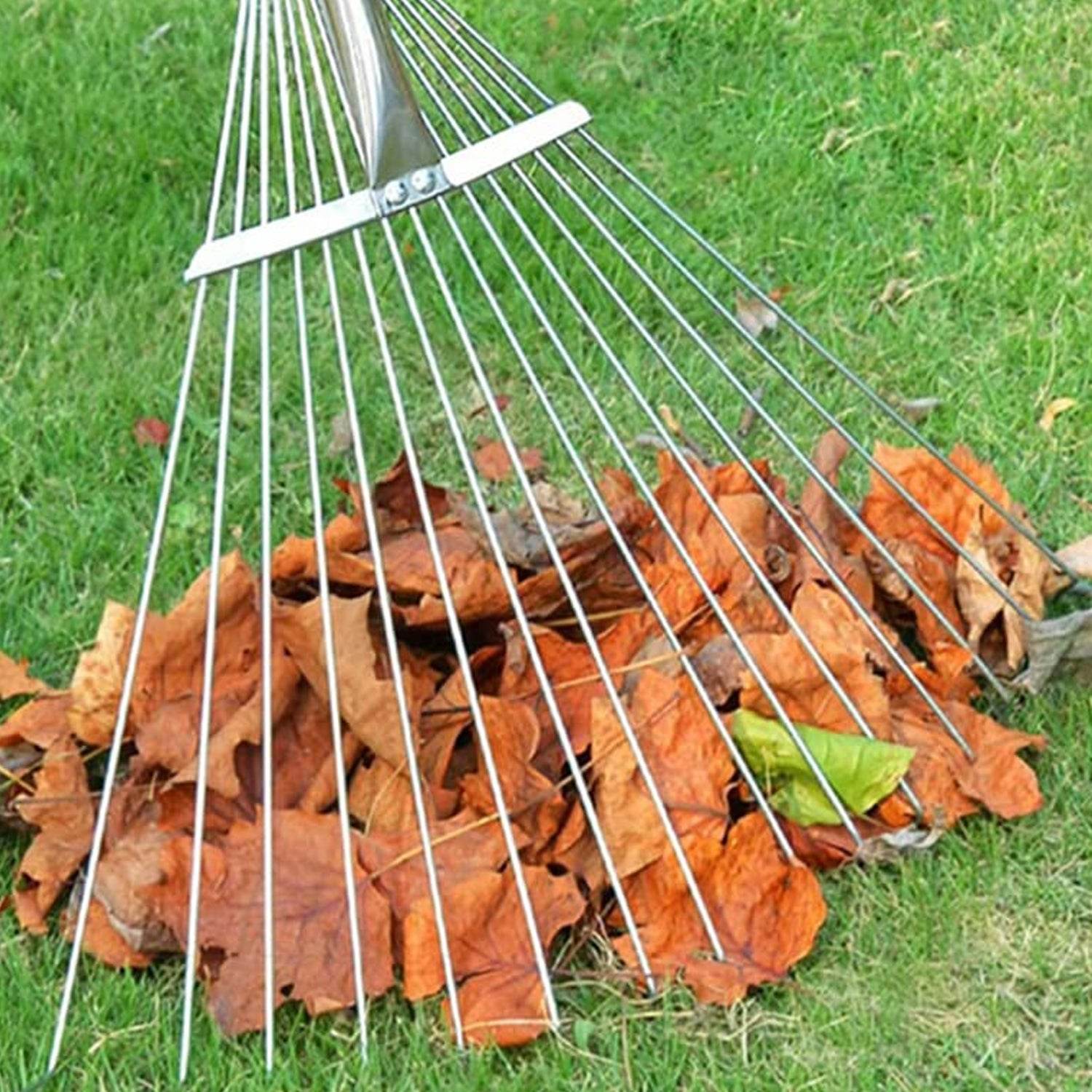 115-152 CM Rake for Gardening, Stainless Steel Telescopic Garden Rake for Quick Clean Up of Lawn and Yard, Adjustable Rake Claws Spacing Garden Broom with Long Handle for Clean Leaves (MOQ :- 12 pc) - infinityexculsivestore.com