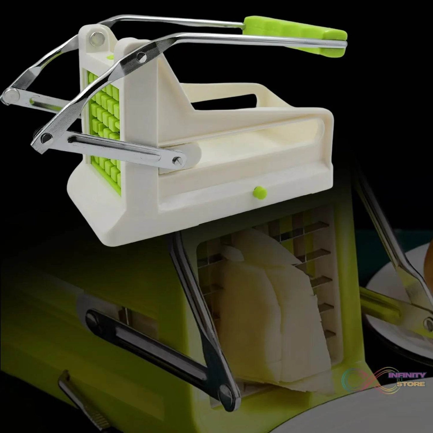 French Fry Cutter, Great with Vegetables, Potato Fries Cutter Professional Vegetable Cutter Stainless Steel Cutter Potato, Onions, Carrots, Cucumbers, Fruits Potato Cutter (1 pc) - infinityexculsivestore.com