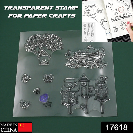 Reusable Rubber Stamp, TPR Stamp DIY Accessories Good Stamping Effect DIY Transparent Stamp Stick Repeatedly for Envelope for Diary for Invitation Letter, Photo Album Decoration for Paper Crafts (Mix Design / 1 Set) - infinityexculsivestore.com