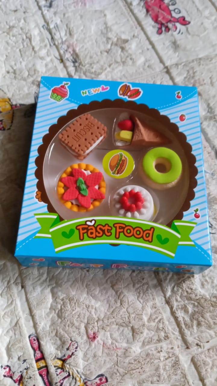 3D Fast Food Fancy & Stylish Colorful Erasers, Mini Eraser Creative Cute Novelty Eraser for Children Different Designs Eraser Set for Return Gift, Birthday Party, School Prize, Fast Food Set Eraser ( 5 pc Set ) - infinityexculsivestore.com