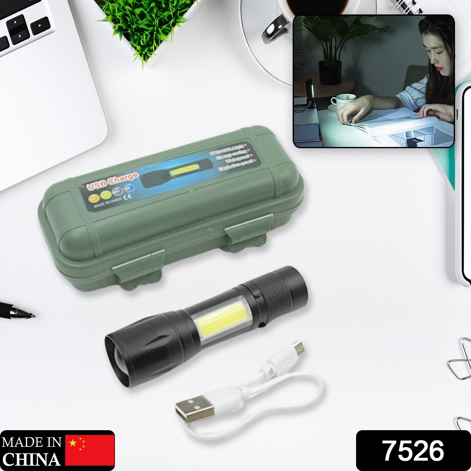 LED Flashlight Rechargeable USB Mini Torch, Ultra Brightest Zoom Flash Light Handheld Pocket Compact Portable Tiny Lamp with COB Side Lantern, High Power Tactical Travel Emergency Flashlights - infinityexculsivestore.com