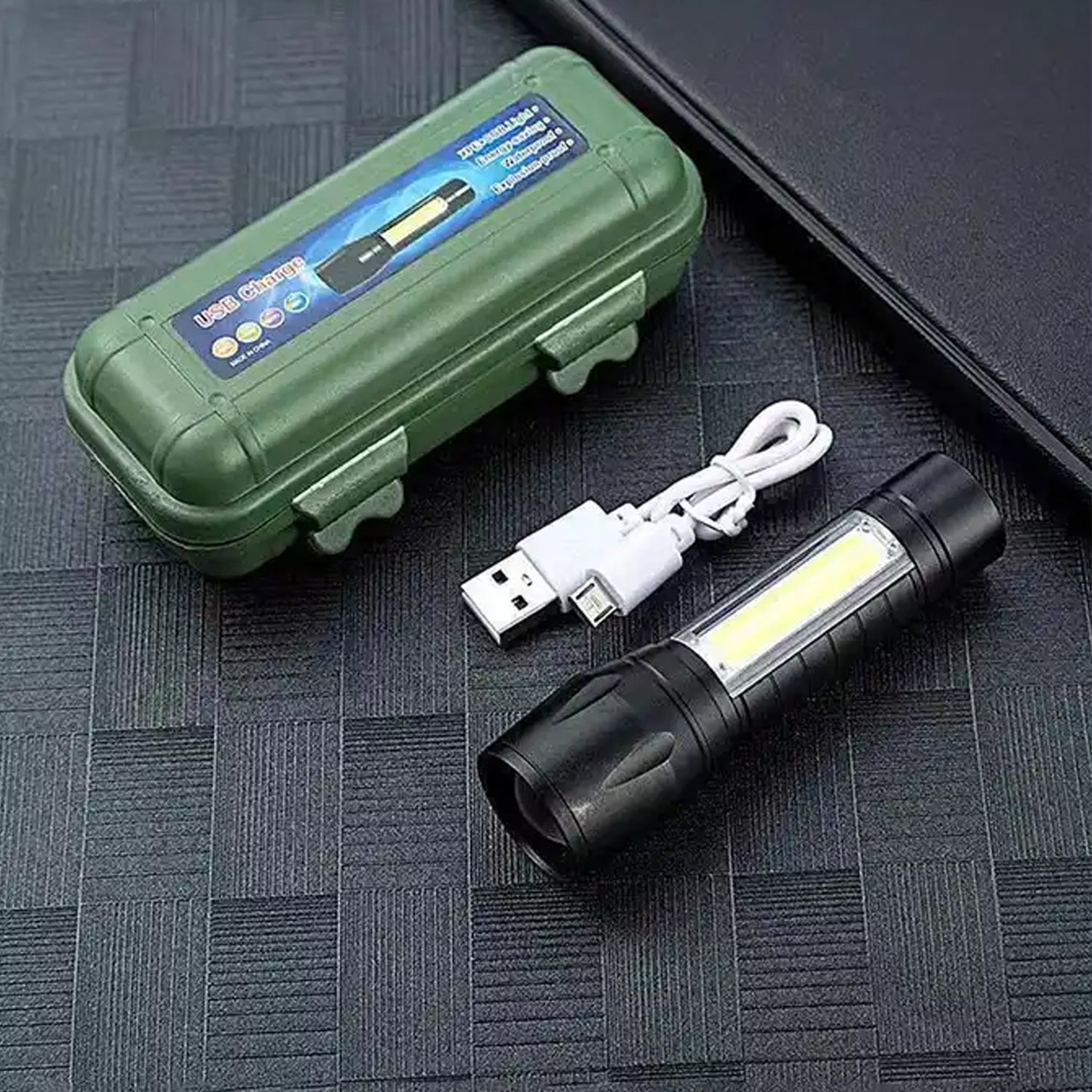 LED Flashlight Rechargeable USB Mini Torch, Ultra Brightest Zoom Flash Light Handheld Pocket Compact Portable Tiny Lamp with COB Side Lantern, High Power Tactical Travel Emergency Flashlights - infinityexculsivestore.com