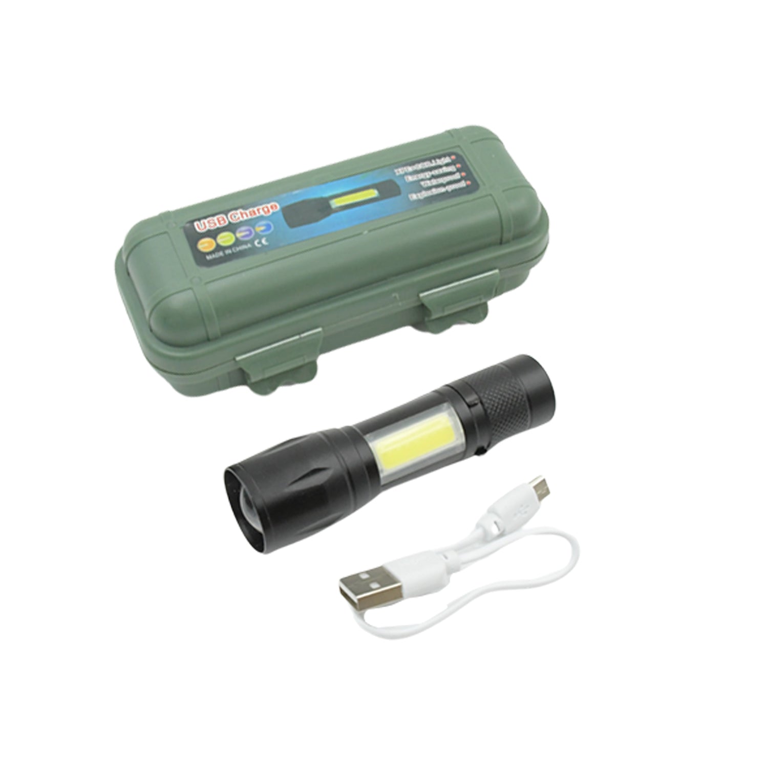 LED Flashlight Rechargeable USB Mini Torch, Ultra Brightest Zoom Flash Light Handheld Pocket Compact Portable Tiny Lamp with COB Side Lantern, High Power Tactical Travel Emergency Flashlights - infinityexculsivestore.com