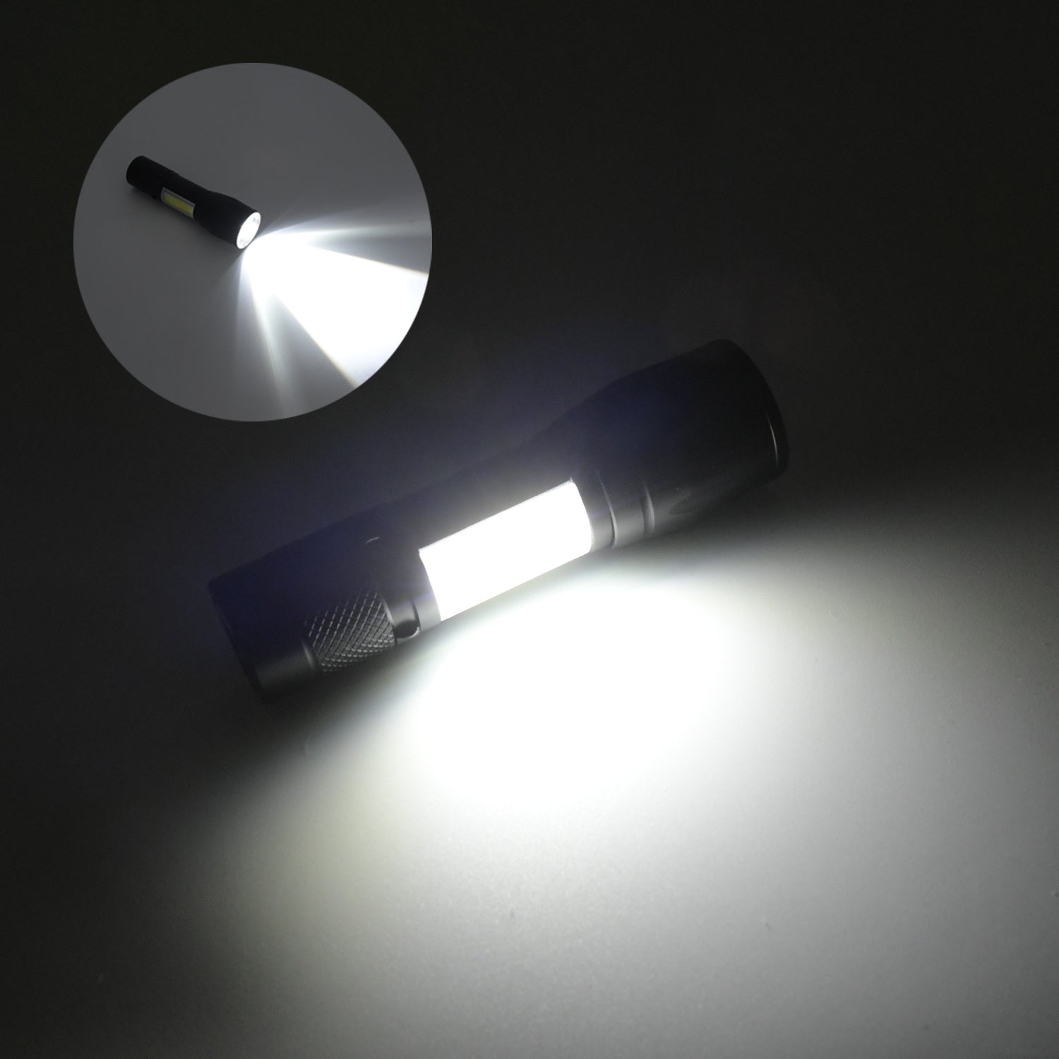 LED Flashlight Rechargeable USB Mini Torch, Ultra Brightest Zoom Flash Light Handheld Pocket Compact Portable Tiny Lamp with COB Side Lantern, High Power Tactical Travel Emergency Flashlights - infinityexculsivestore.com