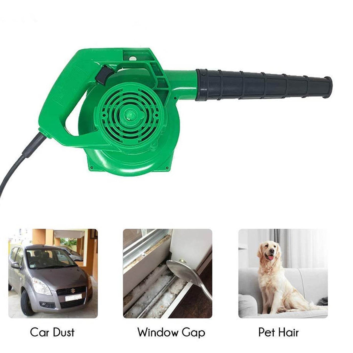 650V Blower Portable rifel Range Heavy Duty air Blower, Electric Air Blower for Home/Office/Car/Pc/Computer Dust/Garage/Patio/Garden Leaf/Trash Cleaning (350W, 2.3 m3/min, 13000 RPM, Green) - infinityexculsivestore.com