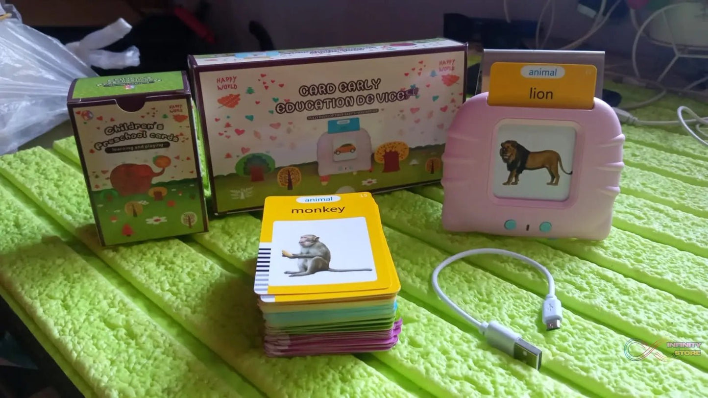 Preschool Learning Toys Flash Cards for Small Kids Educational Toys English Words Learning Machine for Kids with 224 Words, Birthday Gift for Kids Intelligent Electric Kids Language Card (1 Set) - infinityexculsivestore.com