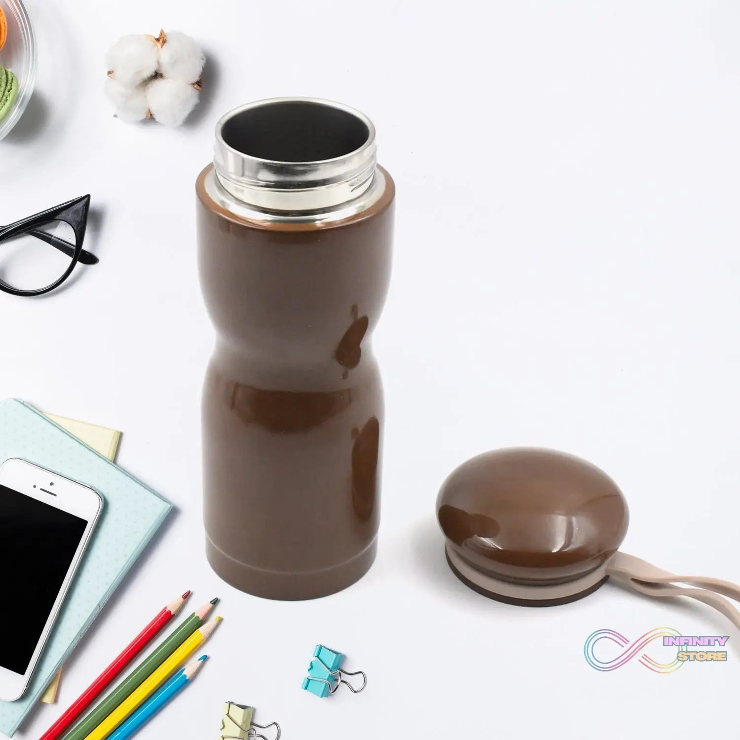 Stainless Steel Flask Water Bottle With Dori Easy To Carry, Fridge Water Bottle, Leak Proof, Rust Proof, Hot & Cold Drinks, Gym BPA Free Food Grade Quality, For office/Gym/School (280 ML) - infinityexculsivestore.com