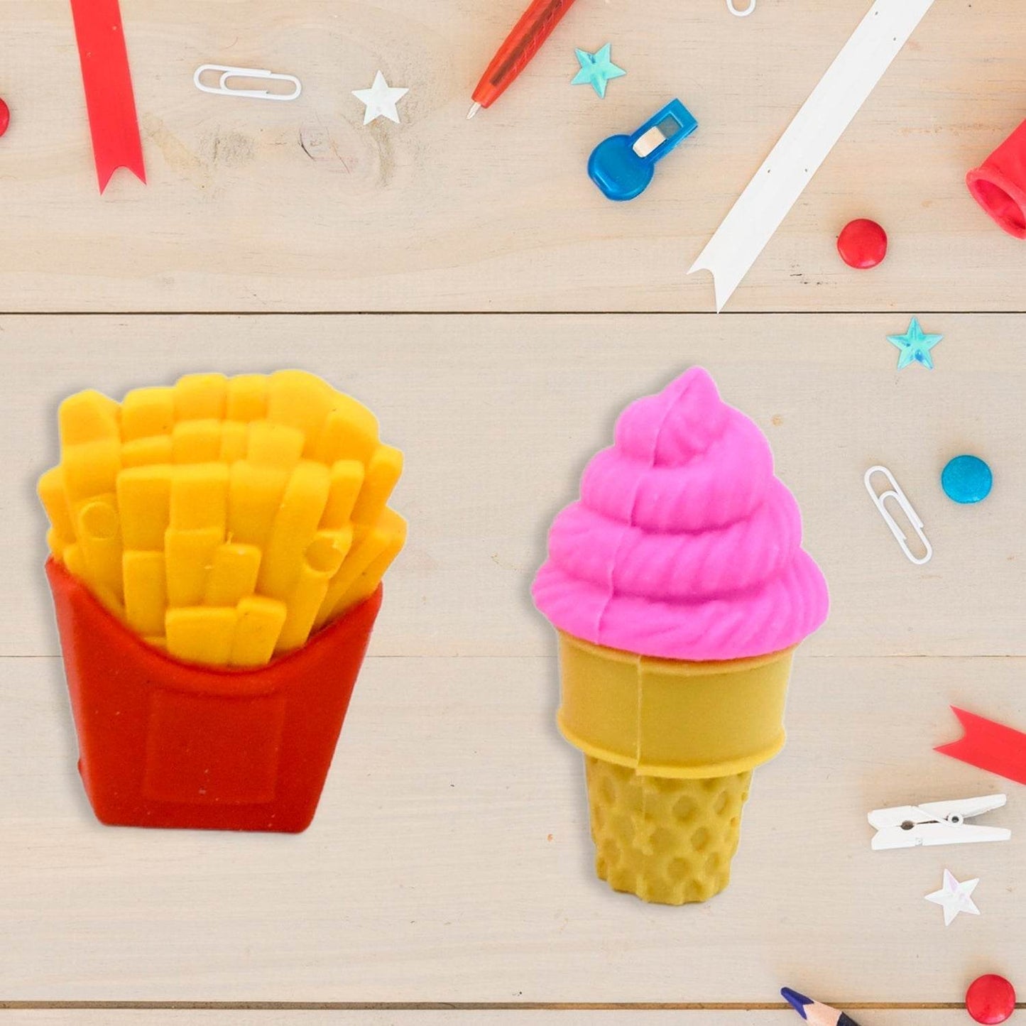 3D Food Fancy & Stylish Colorful Erasers, Mini Eraser Creative Cute Novelty Eraser for Children Different Designs Eraser Set for Return Gift, Birthday Party, School Prize (1 Set / Mix Design & Color) - infinityexculsivestore.com