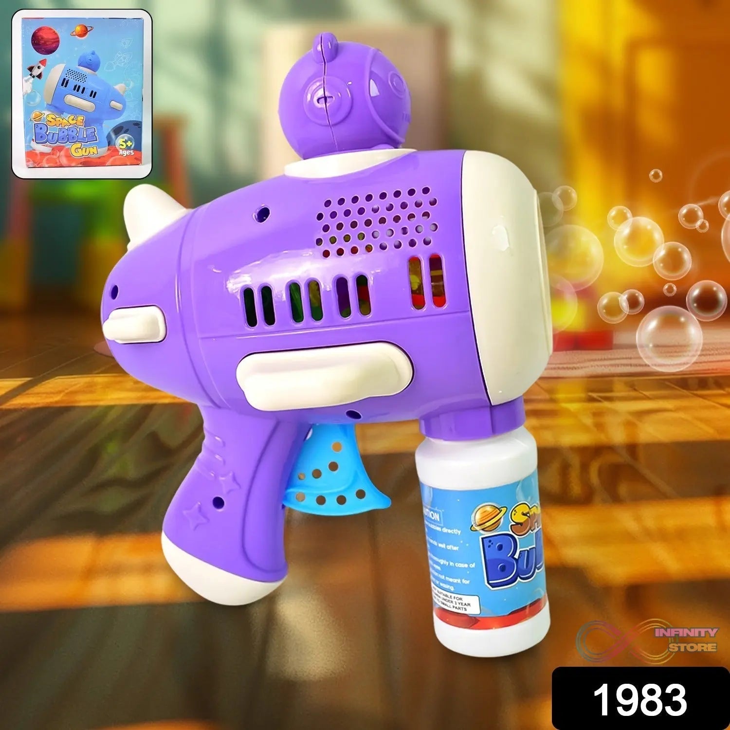 Space Bubble Gun Toy For Kids (with Solution) - infinityexculsivestore.com