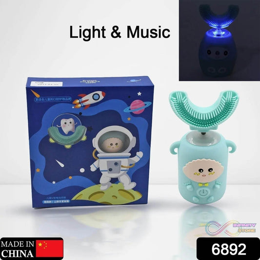 Electric Toothbrush With Light & Music, Kids U-Shaped 360ΓΒ° USB Rechargeable Plastic Automatic Toothbrush Portable Adjustable Cleaning Whitening Toothbrush with USB Charging Function Plastic + ABS for Kids - infinityexculsivestore.com