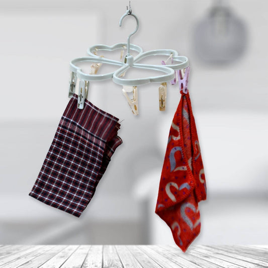Heart Shape Clothe spin Rack Laundry Drying Rack, Clothes Hangers with 8 Clips, Clip Hanger Drip Hanger for Drying Underwear, Baby Clothes, Socks, Bras, Towel, Cloth Diapers, Gloves - infinityexculsivestore.com