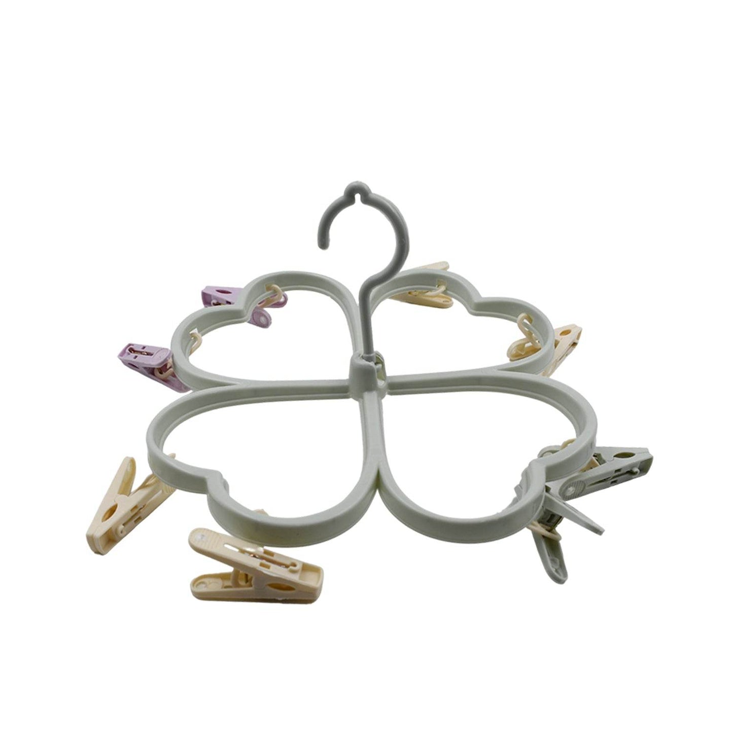 Heart Shape Clothe spin Rack Laundry Drying Rack, Clothes Hangers with 8 Clips, Clip Hanger Drip Hanger for Drying Underwear, Baby Clothes, Socks, Bras, Towel, Cloth Diapers, Gloves - infinityexculsivestore.com