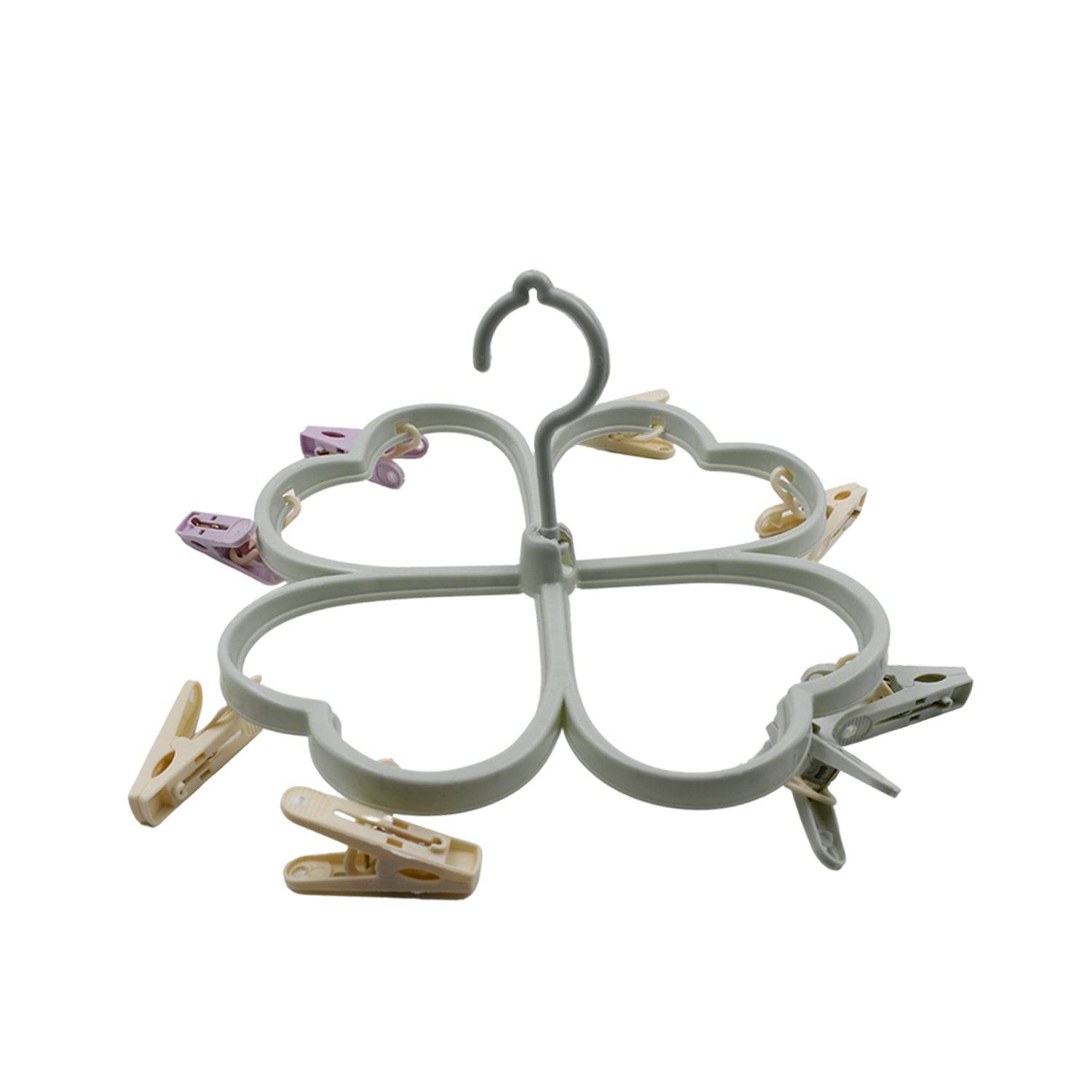 Heart Shape Clothe spin Rack Laundry Drying Rack, Clothes Hangers with 8 Clips, Clip Hanger Drip Hanger for Drying Underwear, Baby Clothes, Socks, Bras, Towel, Cloth Diapers, Gloves - infinityexculsivestore.com