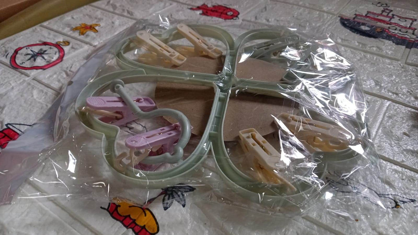 Heart Shape Clothe spin Rack Laundry Drying Rack, Clothes Hangers with 8 Clips, Clip Hanger Drip Hanger for Drying Underwear, Baby Clothes, Socks, Bras, Towel, Cloth Diapers, Gloves - infinityexculsivestore.com