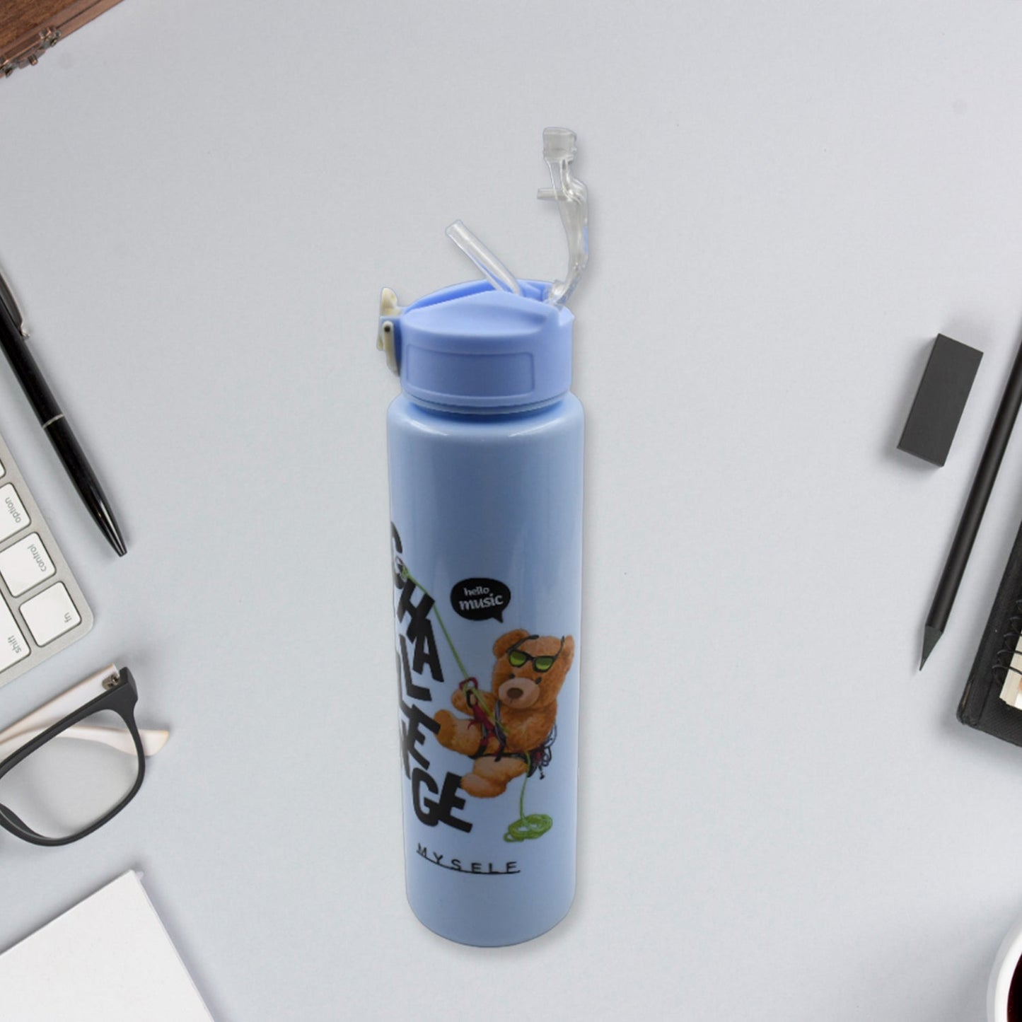 Plastic Water Bottle 3pc Set,3 Different Size Bottle High Quality Water Bottle Plastic Water Bottle BPA - Free & Leak - Proof! Cartoon Printed Design for Kids' School, For Fridge, Office, Sports, School, Gym, Yoga (3 Pc Set) - infinityexculsivestore.com