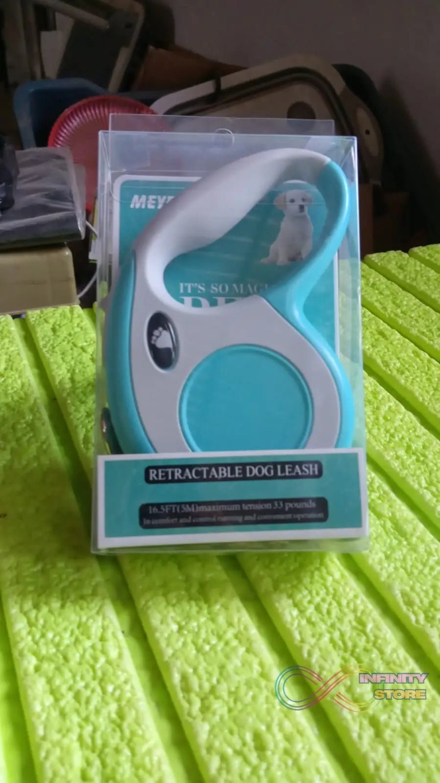 Retractable Dog Leash, Pet Walking Leash with Anti - Slip Handle, Strong Nylon Tape, Tangle - Free, One - Handed One Button Lock & Release, Suitable for Small / Medium Dog Or Cat, 16.5 ft (5 m)  - infinityexculsivestore.com