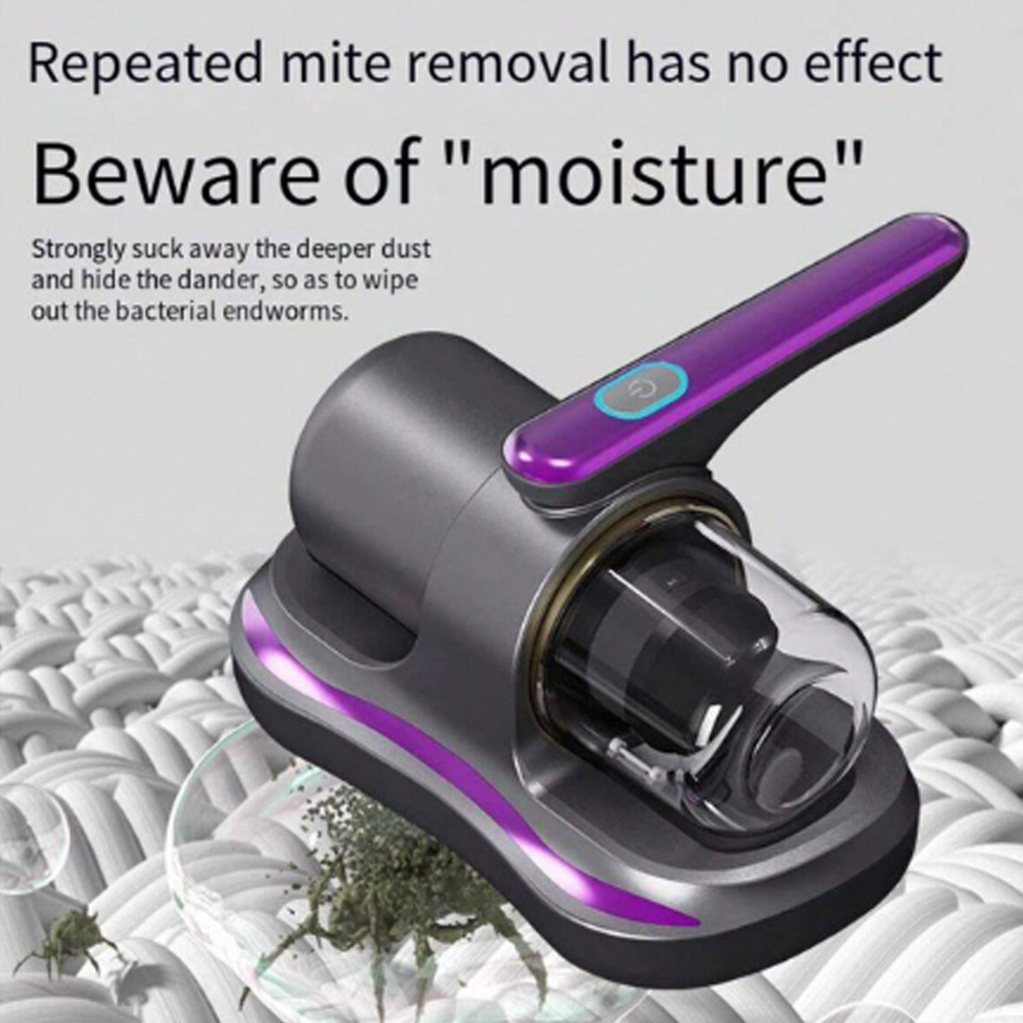 Powerful Suction Portable Handheld Vacuum Cleaner - Low Noise Vacuum Cleaner for Bed - Cordless Vacuum Cleaner for Car Seat Crevices Pillows, Mattresses, Sofas Wireless Anti Dust and Mite Cleaner - infinityexculsivestore.com