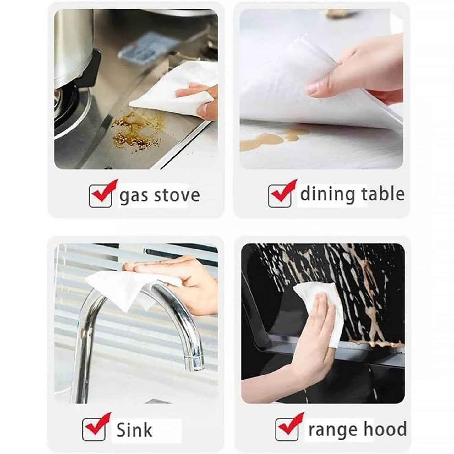 Kitchen Cleaning Wipes | Strong Decontamination Kitchen Wipes | Disposable Kitchen Wet Wipes Household Cloth Towel For Removing Grease Stains And Cleaning Glass (Pack of 80 Pcs) - infinityexculsivestore.com