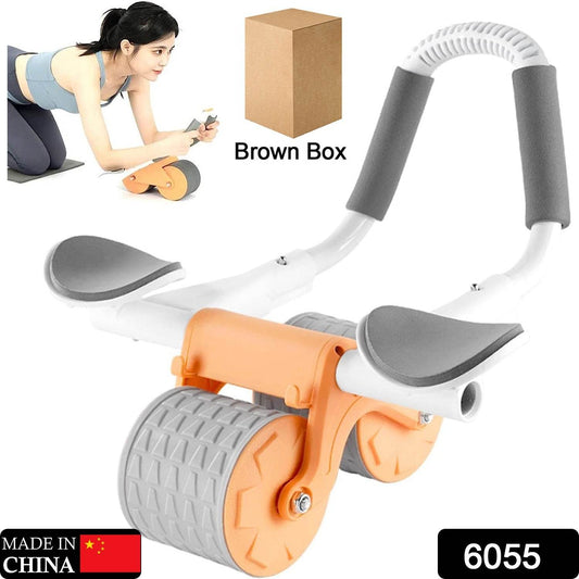 Automatic Rebound Abdominal Wheel, Ab Roller Wheel with Timer Elbow Support for Beginners, Exercise Double Wheel with Knee Mat Holder for Body Fitness Strength Training Home Gym - infinityexculsivestore.com