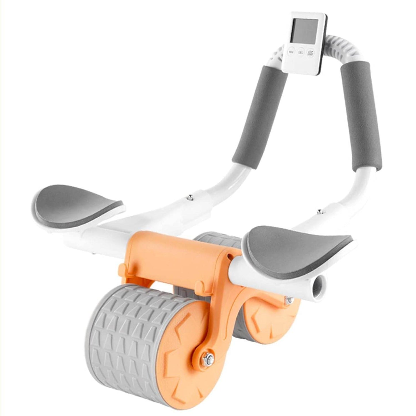 Automatic Rebound Abdominal Wheel, Ab Roller Wheel with Timer Elbow Support for Beginners, Exercise Double Wheel with Knee Mat Holder for Body Fitness Strength Training Home Gym - infinityexculsivestore.com