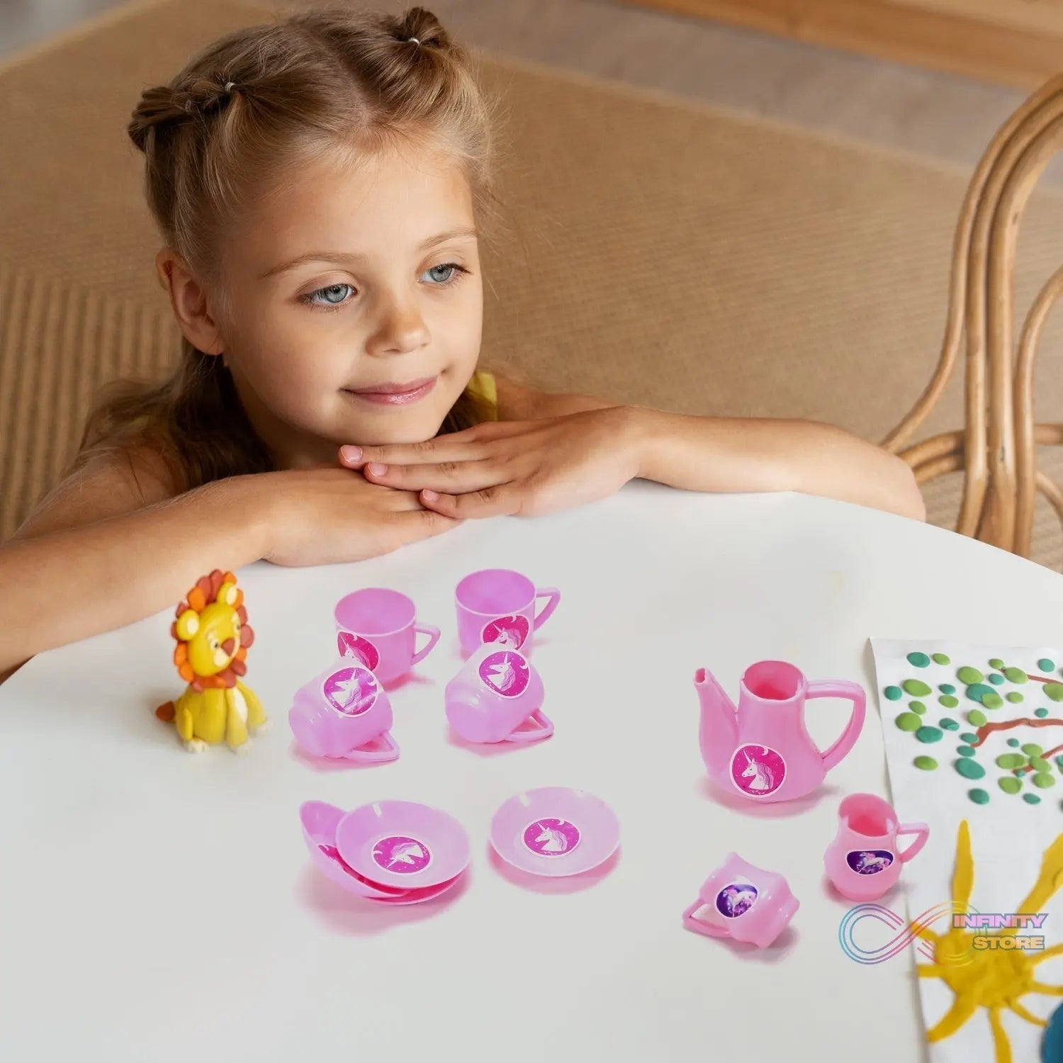 Tickles Tea toy Set | Coffee Kitchen Plastic Set Toy for Kids, Boys & Girls (15Pcs) - infinityexculsivestore.com